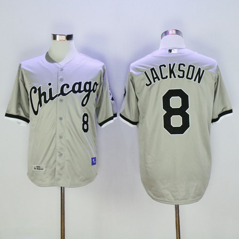 Men Chicago White Sox #8 Jackson Grey MLB Jerseys